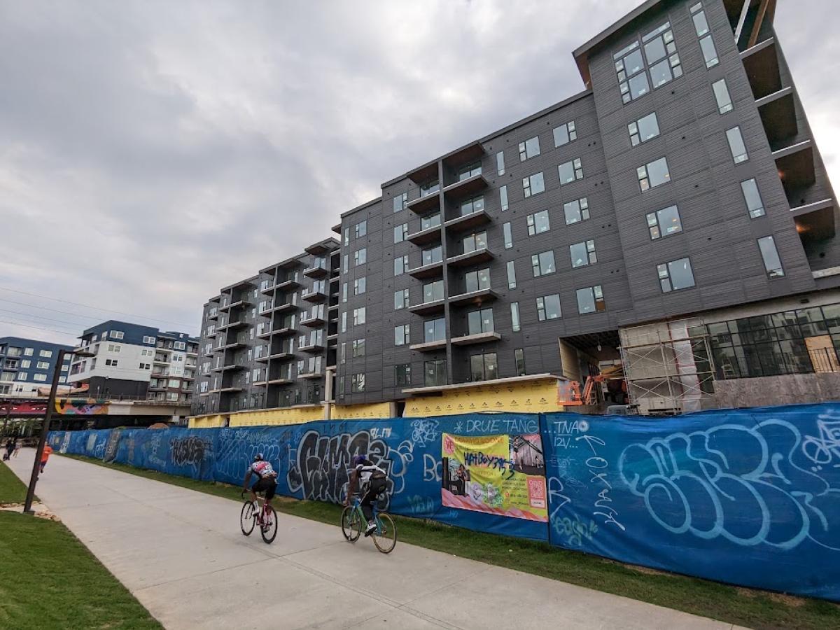 Photos: Black-clad building over Atlanta BeltLine rounds